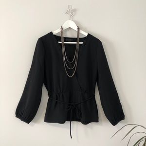 J.Crew Drapey Crepe Faux-Wrap Top Blouse Size 8